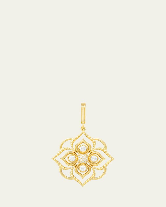 Giardino 18K Yellow Gold Charm with Diamonds